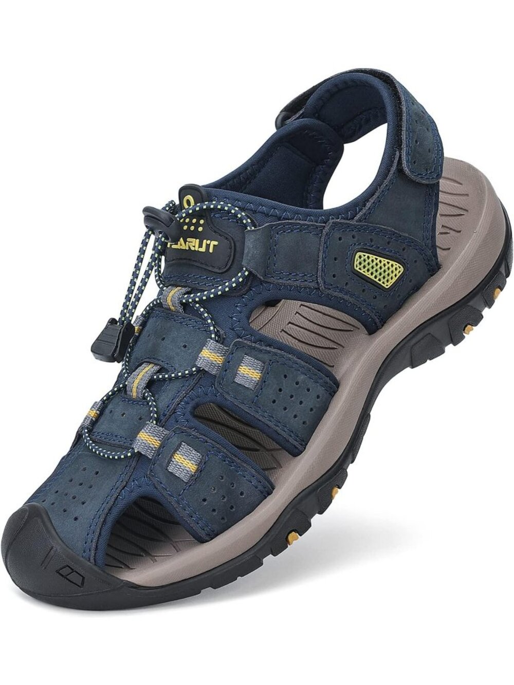 Men's Blue Closed Toe Leather Athletic Outdoor Hiking Sport Casual Sandal Shoes